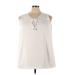 Calvin Klein Sleeveless Blouse: Ivory Tops - Women's Size 2X