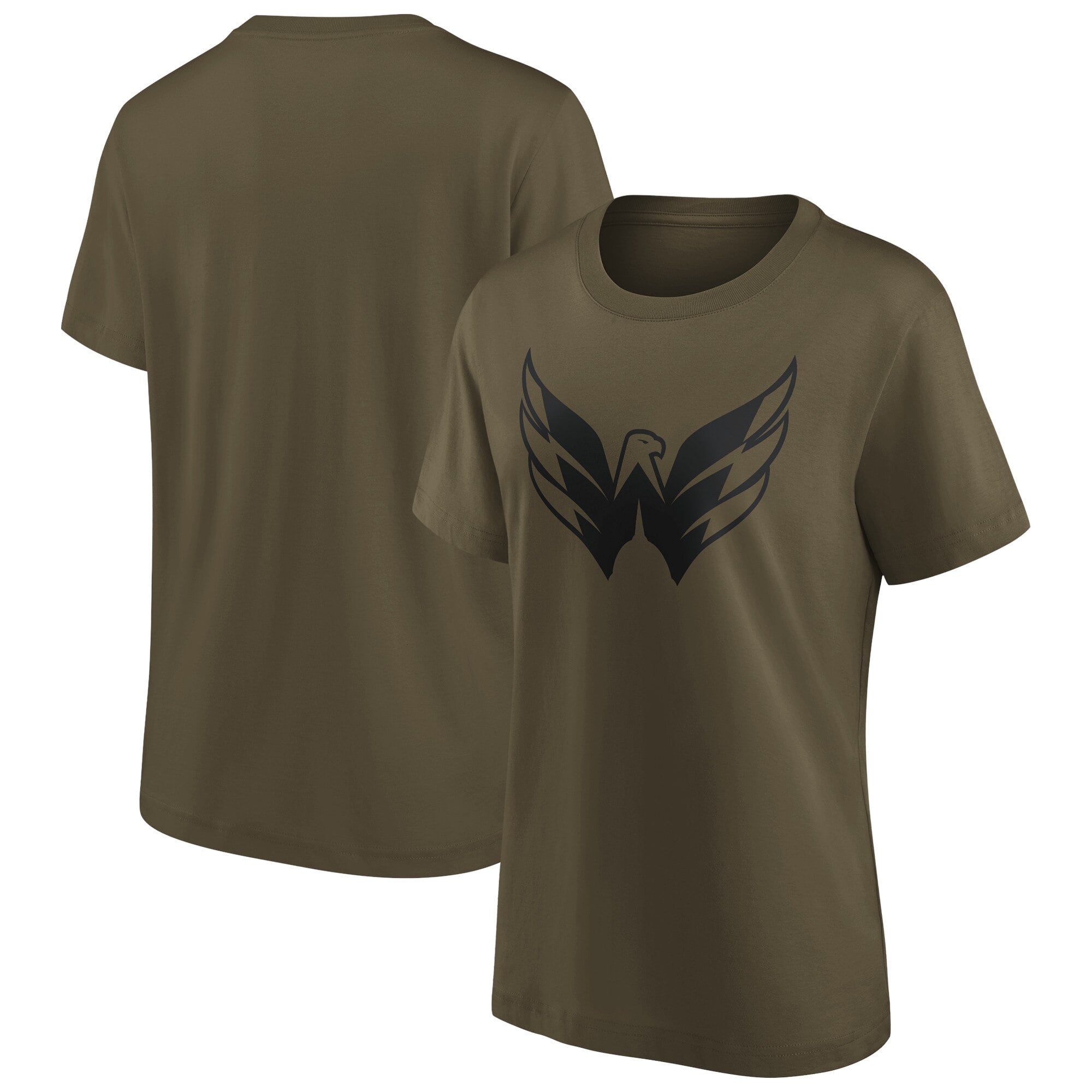 Washington Capitals Fanatics Branded Iconic Preferred Logo Grafik T-Shirt - Khaki - Damen