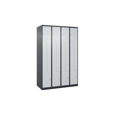C+P Z-Spind Classic PLUS bodenstehend, 8 Abteile, HxBxT 185x120x50cm, Zylinderschloss, Anthrazit/Hellgrau von PROREGAL Image