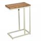 Amagohome Beistelltisch Holz massiv 25x61x40 cm Sofatisch Laptoptisch C-Tisch Metall Gestell : reinweiß - tabacco