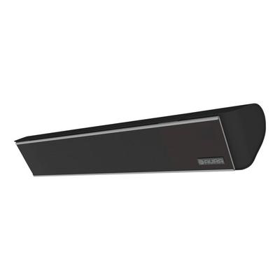 Aura Decor ADGLASS-15120B 31 7/16" Black Aluminum / Ceramic Glass Carbon Fiber Electric Infrared Heater with Remote and Bluetooth - 120V, 1500W