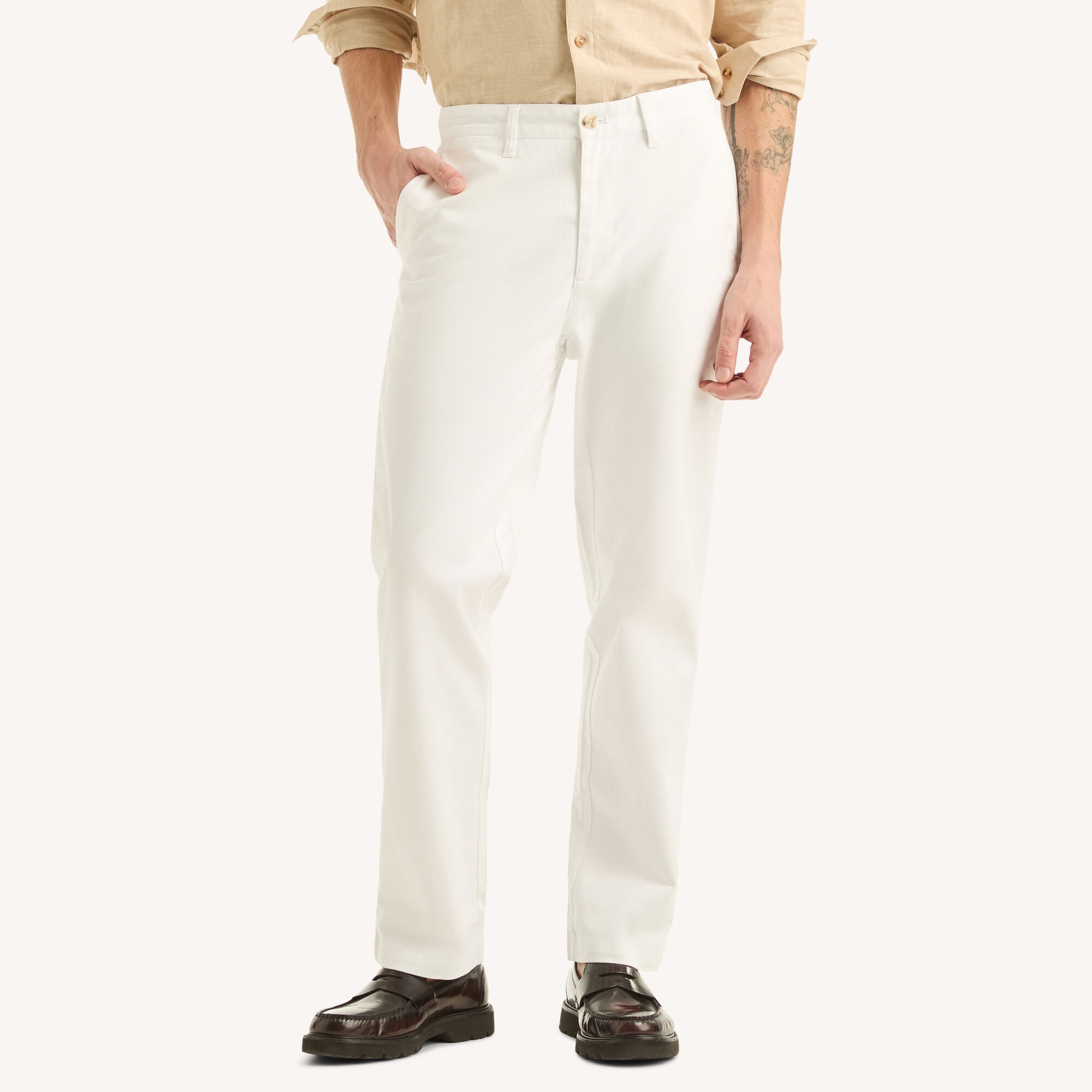 Nautica Men's Classic Fit Deck Pant 101 (Bright White), 34x34