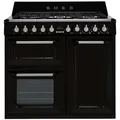 Smeg Tr103Bl_Bk Freestanding Electric & Gas Range Cooker With Gas Hob - Black