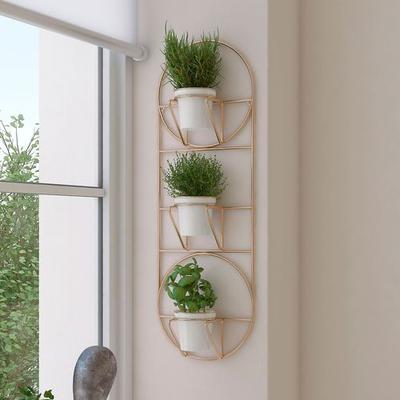 Mia Wall Planter Gold , Gold