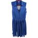 American Eagle Outfitters Dresses | American Eagle Sheer Dress Blue Fit And Flair Pleated Key Hole Back Women Sz Med | Color: Blue | Size: M