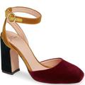 J. Crew Shoes | Jcrew Vicky Harlow Ankle-Strap Pump Burnished Beet Mixed Velvet, Size 10 M | Color: Red/Yellow | Size: 10
