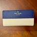 Kate Spade Bags | Kate Spade Cameron Street Large Slim Bifold Colorblock Wallet, Brand New | Color: Cream/Purple | Size: Os