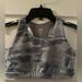 Athleta Accessories | Athleta Girl Sports Bra Size Xl 14 Gray Camo Racerback Stretch Logo | Color: Gray/White | Size: Xl 14