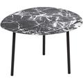 Table basse en métal imitation marbre Ovoid 67 x 60 cm - Noir