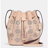 Coach Bags | Coach Bucket Bag With Cut Out Tea Rose | Color: Pink | Size: Os
