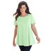 Plus Size Women's Swing Ultimate Tee with Keyhole Back by Roaman's in Green Mint (Size 3X) Short Sleeve T-Shirt