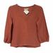 Madewell Tops | Madewell Texture And Thread Full Sleeve Top | Color: Brown/Red | Size: Xxs