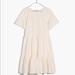 Madewell Dresses | Madewell Linen-Blend Flutter-Sleeve Tiered Mini Dress In Lighthouse Xs Nf890 | Color: Cream | Size: Xs