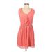 Iz Byer Casual Dress - DropWaist: Orange Marled Dresses - Women's Size Medium