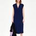 Zara Dresses | Nwot Zara Blue Black Striped Button Collar Sheath Dress Size Small | Color: Black/Blue | Size: S
