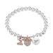Disney Jewelry | Disney -Tri-Tone Crystal Minnie Mouse “Love Is Bowtiful” Charm Stretch B | Color: Silver | Size: Os
