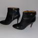Nine West Shoes | Nine West Mainstay Black Leather Boots 4” Stiletto Heel With Zipper Size 9m Euc | Color: Black/Gold | Size: 9 M
