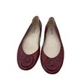 Michael Kors Shoes | Michael Kors Comfy Flat Rubber Sole Ballerina Shoes Leather Mk Medallion | Color: Red/Tan | Size: 8