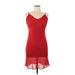Lauren by Ralph Lauren Casual Dress - Mini V Neck Sleeveless: Red Print Dresses - Women's Size 12