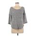 Olive and Oak Long Sleeve Top Gray Square Tops - Women's Size Medium