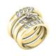 Dazzlingrock Collection Round White Diamond Beaded Trio Ring set for Him & Her in 18K Yellow Gold, Women size 8.5 and Men size 9.5