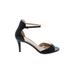 Nine West Heels: Black Solid Shoes - Women's Size 8 - Open Toe