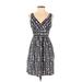 Ann Taylor Casual Dress V-Neck Sleeveless: Gray Dresses - Women's Size 2 Petite