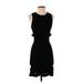 Ronny Kobo Casual Dress - Mini High Neck Sleeveless: Black Solid Dresses - Women's Size Small