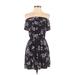 Mossimo Supply Co. Casual Dress: Black Floral Dresses - Women's Size Small