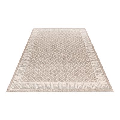 Teppich OBSESSION "My Tallinn 541", grau (taupe), B:160cm H:2mm L:230cm, Polypropylen, Teppiche, Flachgewebe, Rauten Muster, mit Bordüre, In- und Outdoor geeignet Image