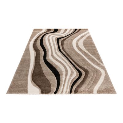 Teppich OBSESSION "My Frisco 283", grau (taupe), B:160cm H:12mm L:230cm, Polypropylen, Teppiche, modernes Wellendesign, Wohnzimmer, Schlafzimmer Image