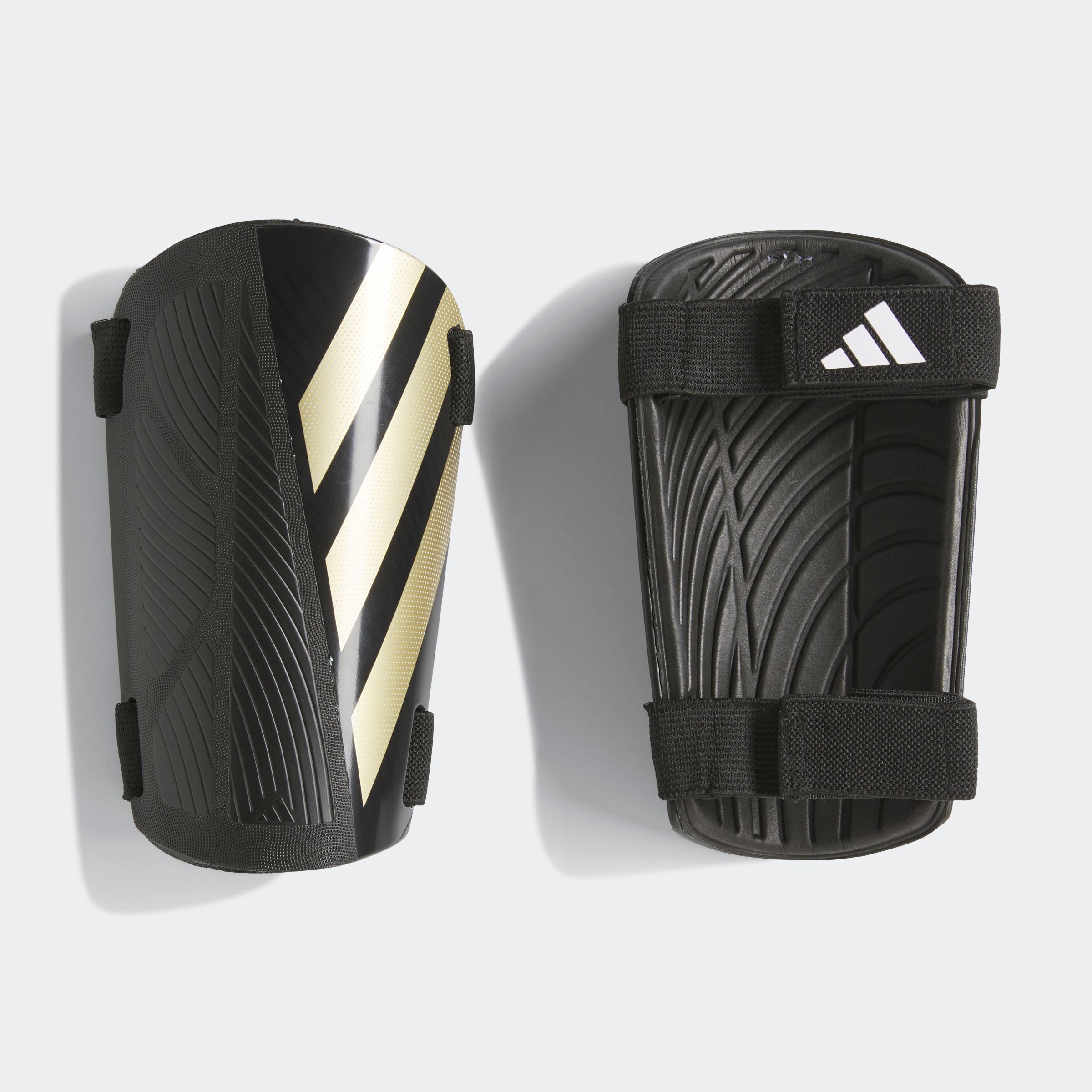 Fußball Schienbeinschoner ADIDAS PERFORMANCE "TIRO SG TRN", Gr. M, schwarz-weiß (schwarz, gold metallic, weiß), Protektoren Image