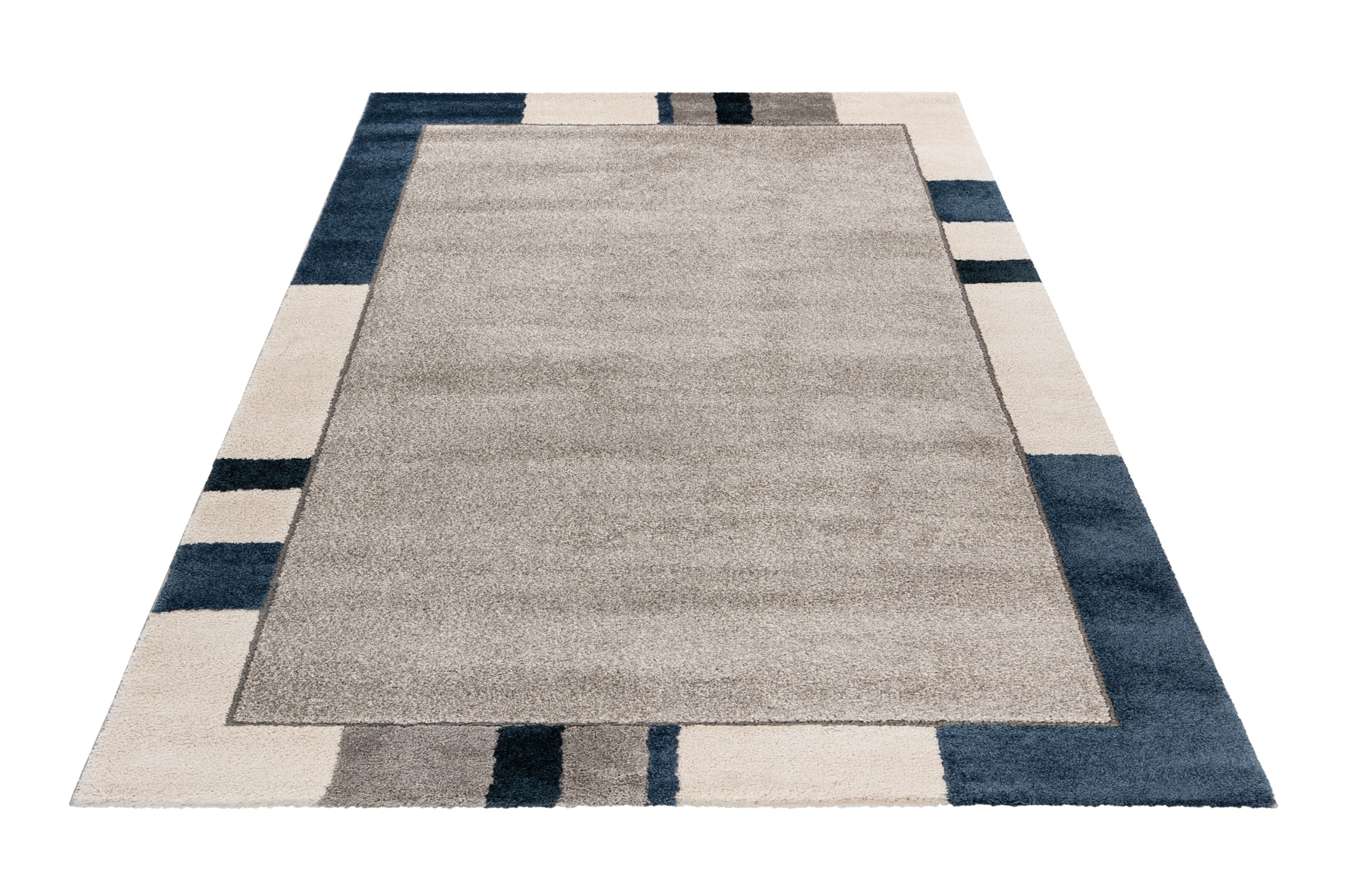 Teppich OBSESSION "My Frisco 281", blau, B:200cm H:12mm L:290cm, Polypropylen, Teppiche, Uni Farben, mit moderner Bordüre, Wohnzimmer, Schlafzimmer Image