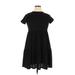 See You Monday Casual Dress - A-Line Crew Neck Short sleeves: Black Solid Dresses - Women's Size X-Large