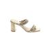 Dolce Vita Heels: Slide Chunky Heel Casual Gold Solid Shoes - Women's Size 10 - Open Toe