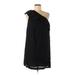 J.Crew Casual Dress - Shift One Shoulder Sleeveless: Black Solid Dresses - Women's Size Medium