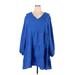 Shein Casual Dress - Popover: Blue Dresses - Women's Size 2X-Large