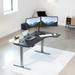 Vivo Electric 58" X 35" Corner Stand Up Desk, Black Table Top, Black Frame Wood/Metal in Gray/Black | 58.1 W x 35 D in | Wayfair DESK-KIT-1GRB