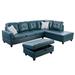 Blue Reclining Sectional - Latitude Run® Bronislav Upholstered Sectional | 35 H x 103 W x 74 D in | Wayfair 7895BC14B0C14574853DA27AB8310CE3