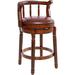 Darby Home Co Abderraouf Swivel 26" Counter Stool Wood/Leather/Genuine Leather in Brown | 33.9 H x 21.7 W x 21.7 D in | Wayfair