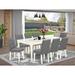 Alcott Hill® Cirilla Rectangular 78" L x 42" W Dining Set Wood/Upholstered in White | 30 H in | Wayfair A86AB64E5B714A55BD4F3ECEFB0E92A9