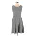 Merona Casual Dress - A-Line: Gray Houndstooth Dresses - Women's Size Small