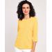 Blair Women's Essential Knit Three-Quarter Sleeve Tee - Yellow - M - Misses