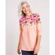 Blair Women's Three-Quarter Sleeve Floral Border-Print Tunic - Orange - XL - Womens