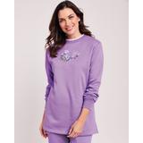 Blair Women's Better-Than-Basic Embroidered Tunic Sweatshirt - Purple - XL - Womens