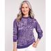 Blair Print Better-Than-Basic Fleece Sweatshirt - Purple - 3XL - Womens
