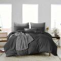 Twin/Twin XL Size Egyptian Cotton 1000 Thread Count Duvet Cover Solid Ultra Soft & Breathable 3 Piece Luxury Soft Wrinkle Free Cooling Sheet (1 Duvet Cover with 2 Pillowcases Dark Grey)