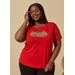 Plus Size Leopard Lips Patch Tee