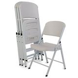 Lifetime Folding Chair Indoor/Outdoor Commercial White Granite Adult Sized Set of 4 (80359)