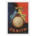 Zenith - Pocket Watch - Vintage Advertising Poster by Leonetto Cappiello c.1912 - Fine Art Matte Paper Print (Unframed) 30x44in
